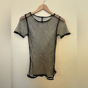 VS mesh tee black fishnet top M/L